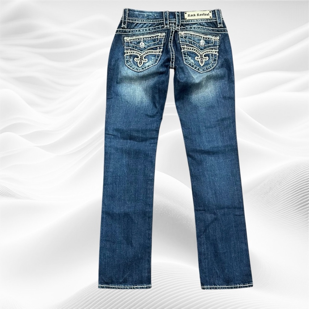 Rock Revival Bluebell Straight Jeans Stretch Low Rise‎ 28X31.5 NWOT